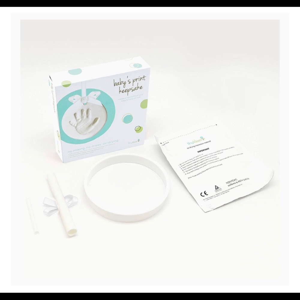 Tiny Ideas Baby Handprint/Footprint Keepsake DIY No Bake Baby Print
